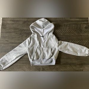 Shein cropped zip up hoodie